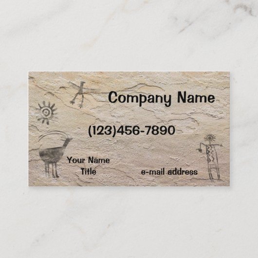 古代岩石彫刻の石造りの背景 名刺 (正面)