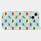 古代恐竜のシルエット シームレス パターン iPhoneケース (裏面横)