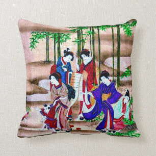 古代日本のな描写の芸術の装飾用クッション クッション
