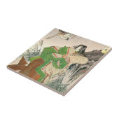 古代日本のな芸術、女性およびガチョウ タイル (側面)