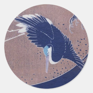 古代日本の鳥絵画のC.1830 ラウンドシール