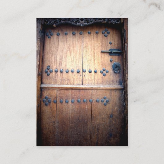 古代旧式なドア木ヴィンテージ 名刺 (正面)