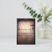 古代旧式なドア木ヴィンテージ 名刺 (スタンド正面)