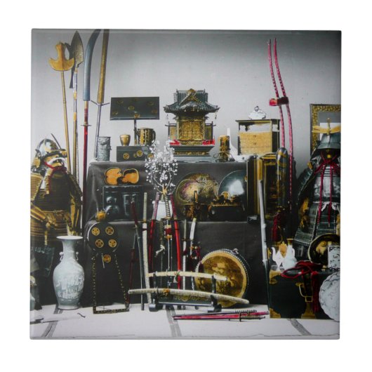 古代武士の日本武器そして装甲 タイル (正面)