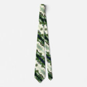 古代武日本の士サテンの風景模様 ネクタイ (正面)