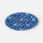 古代海の動物：三葉虫類、アノマロカリス…… ペーパープレート (アングル)