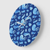 古代海の動物：三葉虫類、アノマロカリス…… ラージ壁時計 (傾斜)