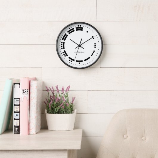 古代白黒マヤ数字ベクトルアート 壁時計 (読書スペース)