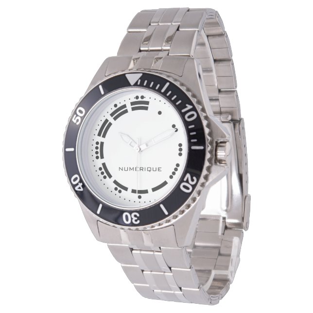 古代白黒マヤ数字ベクトルアート 腕時計 (アングル)