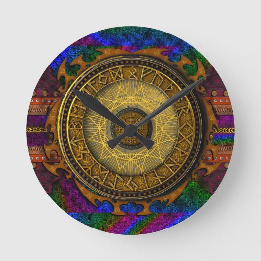 古代神秘的な魔法魔法とポーションV ラウンド壁時計 (正面)