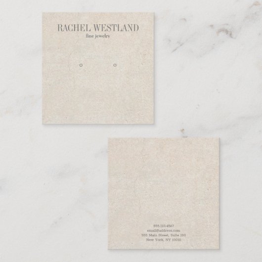 古代紙ラグジュアリージュエリーイヤリングディスプレイ スクエア名刺 (正面/裏面)