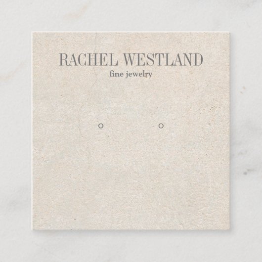 古代紙ラグジュアリージュエリーイヤリングディスプレイ スクエア名刺 (正面)