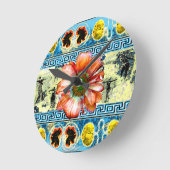 古代舞踊 ラウンド壁時計 (傾斜)