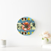 古代舞踊 ラウンド壁時計 (ホーム)