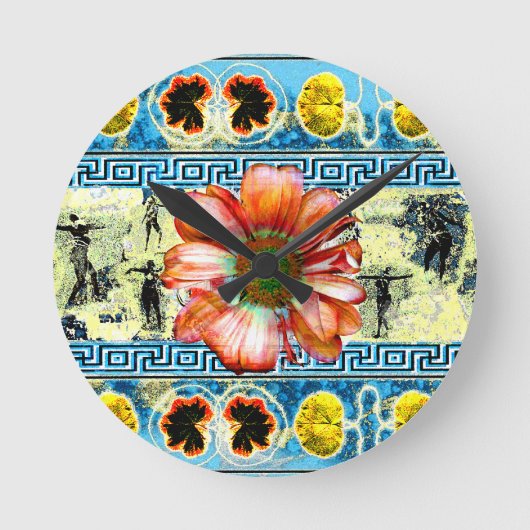 古代舞踊 ラウンド壁時計 (正面)