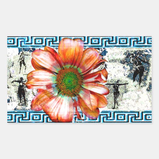 古代舞踊 長方形シール (正面)