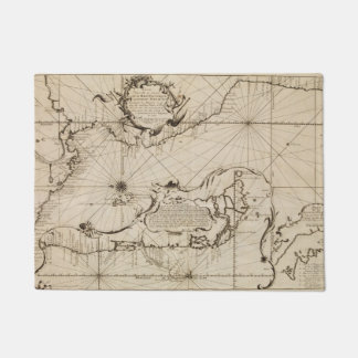 古代航海の地図パシフィック海ティキバー ドアマット