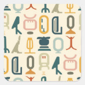 古代象形文字プレミアムステッカーパターン スクエアシール (正面)