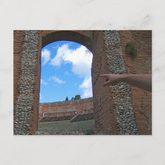 古代遺跡タオルミーナ、シチリア ポストカード (正面)