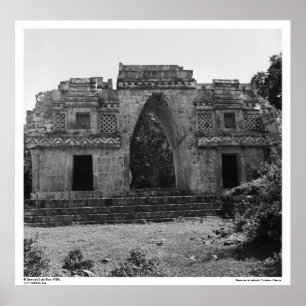 古代遺跡:メキシコのユカタン州ラブナへの玄関口 ポスター