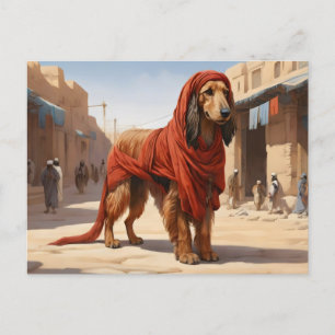 古代都市の赤アフガン犬 ポストカード