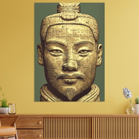 古代金色アート 兵馬俑 キャンバスプリント (インサイチュ (リビング))