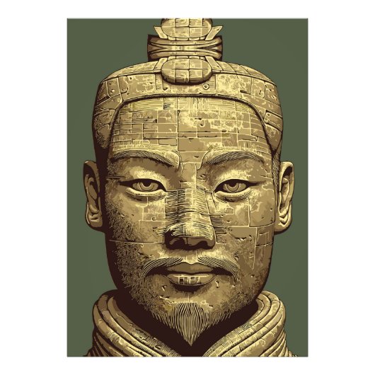 古代金色アート 兵馬俑 フォトプリント            (正面)