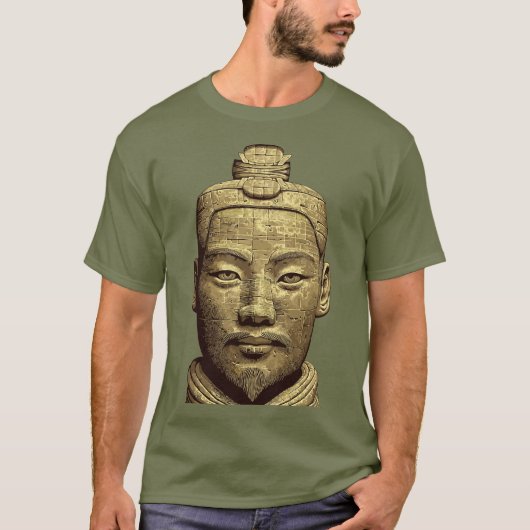古代金色アート 兵馬俑 Tシャツ (正面)