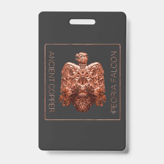 古代銅のピオリア・ファルコン復元Tシャツ バッジ (裏面)