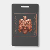 古代銅のピオリア・ファルコン復元Tシャツ バッジ (正面)