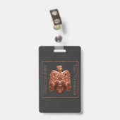 古代銅のピオリア・ファルコン復元Tシャツ バッジ (裏面 (クリップ付))