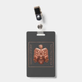 古代銅のピオリア・ファルコン復元Tシャツ バッジ (正面 (クリップ付))