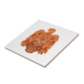 古代銅ペオリア《鳥》ハヤブサアート タイル (側面)