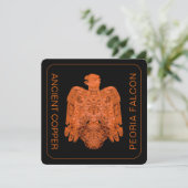 古代銅ペオリア《鳥》ハヤブサ復元カード サンキューカード (スタンド正面)