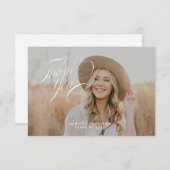 古典的なスクリプトの卒業サンキューカード サンキューカード (正面/裏面)