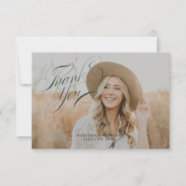 古典的なスクリプトの卒業サンキューカード サンキューカード