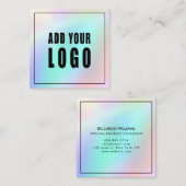 古典的なホログラフィックグリッターエレガントスクリプト事業 スクエア名刺 (正面/裏面)