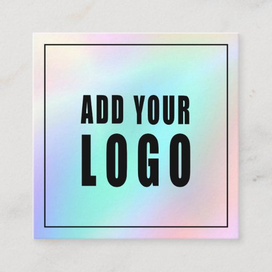 古典的なホログラフィックグリッターエレガントスクリプト事業 スクエア名刺 (正面)