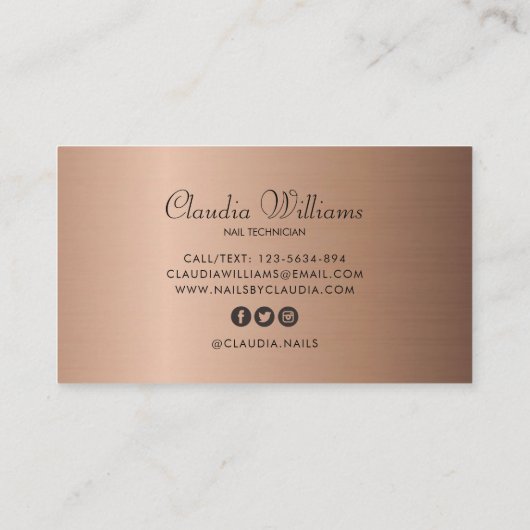 古典的なホログラフィックグリッターエレガントスクリプト事業 名刺 (裏面)