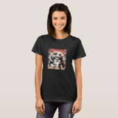 古典的な日本の空手選手2人の戦闘イラスト Tシャツ (正面フル)