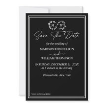 古典的な白黒の結婚式の日付を保存