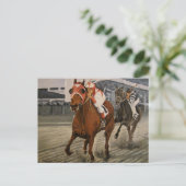 古典的な競馬でオーナーを魅了する美しい馬 ポストカード (スタンド正面)