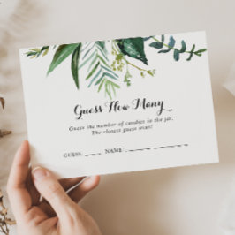 古典的な緑の熱帯推測ゲームのカードの数 名刺