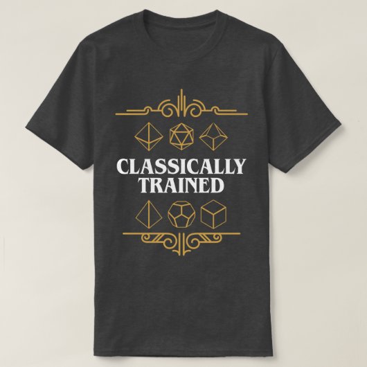 古典的に訓練された多面体サイコロセット Tシャツ (デザイン正面)