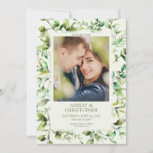 古典的エレガントな素朴縁どフローラの セーブザデート (正面)