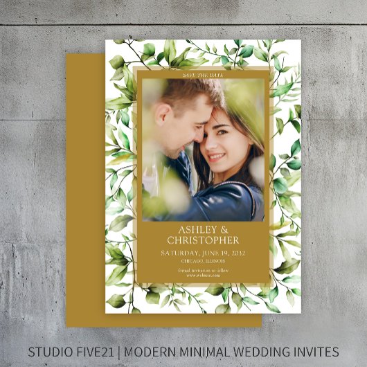 古典的エレガントな素朴縁どフローラの セーブザデート