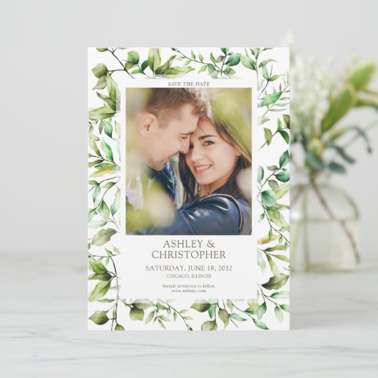 古典的エレガントな素朴縁どフローラの セーブザデート (スタンド正面)