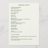 古典的エレガントな素朴縁どフローラの プログラム (裏面)