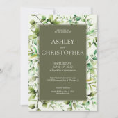 古典的エレガントな素朴縁どフローラの 招待状 (正面)