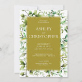 古典的エレガントな素朴縁どフローラの 招待状 (正面)